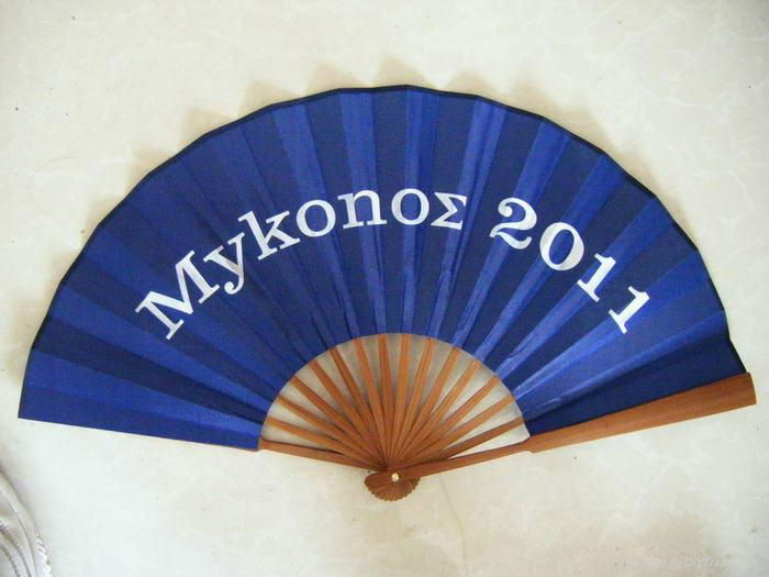 2014 Hot Selling Promotion Bamboo Paper Hand Fan 5