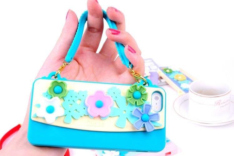 shockproof silicon lady Purse Handbag phone case for Iphone 4 4