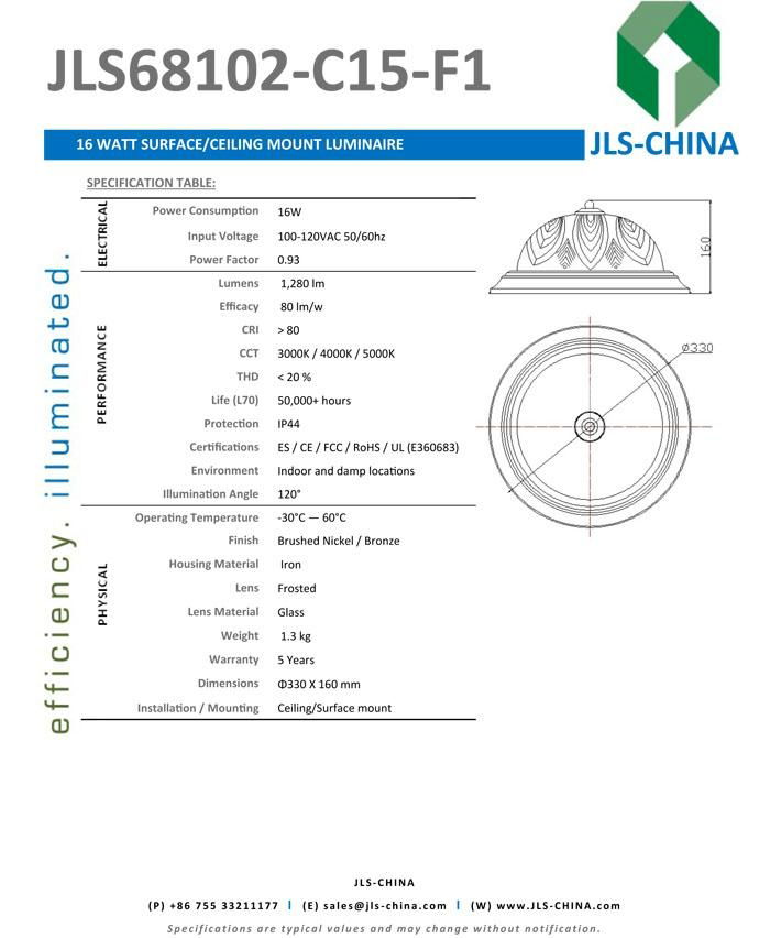 16 Watt Ceiling Mount Luminaire 3