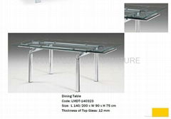 Modern extension glass dining table