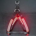 Double-line LED dog harness with round optical fiber colorful light 2