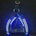 Double-line LED dog harness with round optical fiber colorful light 3
