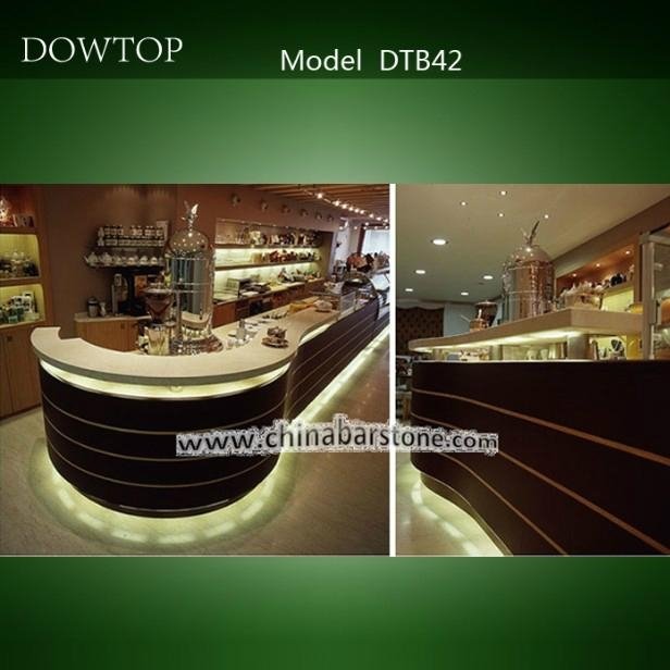 customized artificial stone Hotel curved bar counter in guangdong