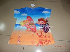 100% Polyester digital printing tshirt for kids in stock