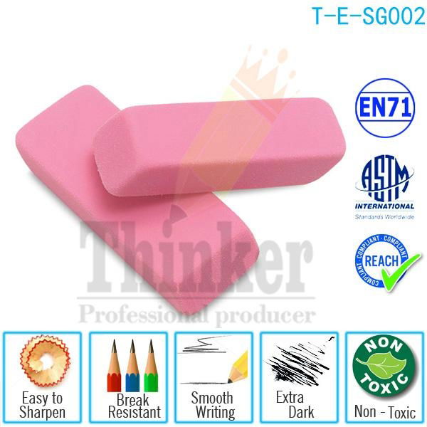 Black Wooden Pencils Pink Eraser Plastic Sharpener Pen Pouch Set  3