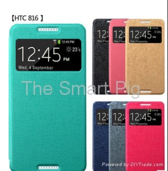 Wallet PU LEATHER SKIN CASE COVER FOR HTC 816W +SCREEN PROTECTOR