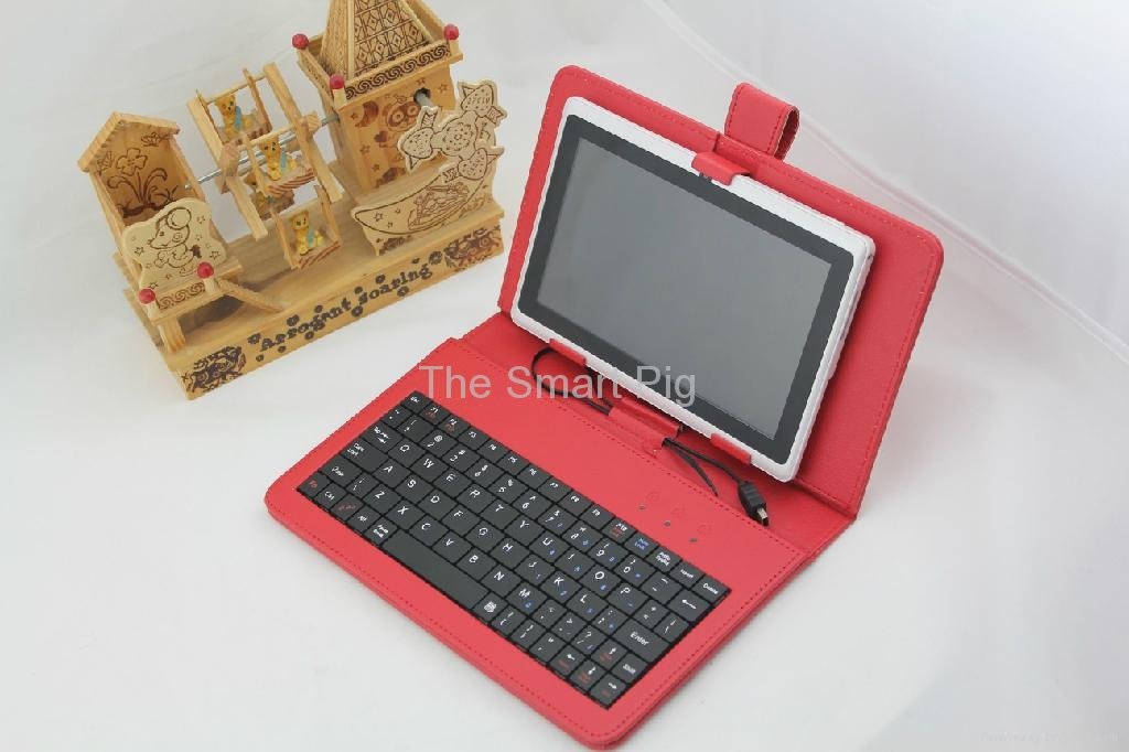 USB Keyboard+Leather Case Cover+Flim For MID protctive Case