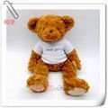 Plush Teddy Bear Toy Stuffed Bear Animal With White Print Logo T-shirt