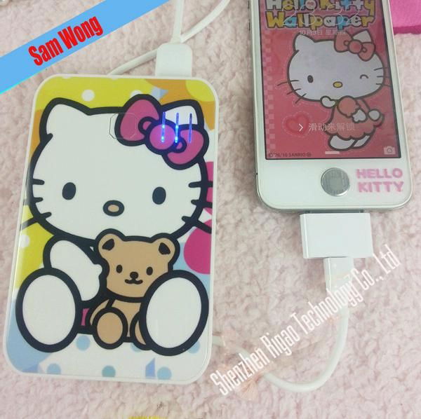 Cartoon toys hello kitty power bank rechargeable battery for smart phone Android