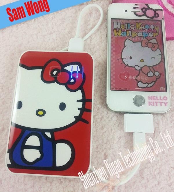 Cartoon toys hello kitty power bank rechargeable battery for smart phone Android 2