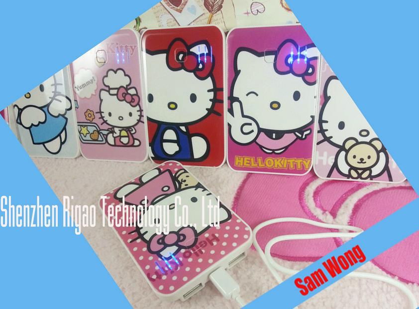 Cartoon toys hello kitty power bank rechargeable battery for smart phone Android 3