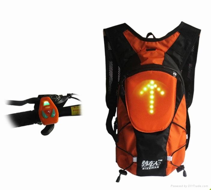 5L Wireless Control Light-up Warning Cycling Backpack