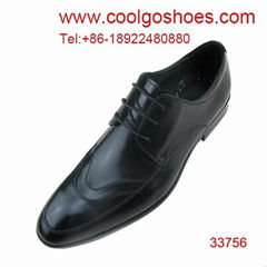 sharp head men waxed calfskin dress shoes