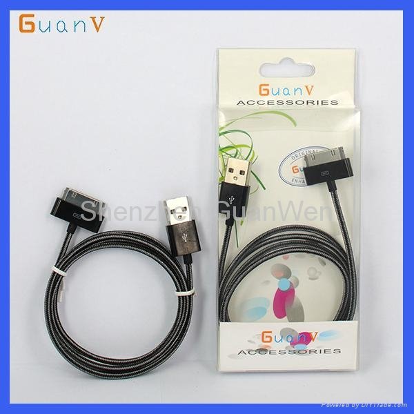 Fabric Braided Phone Data Cable for Iphone4/4S 2