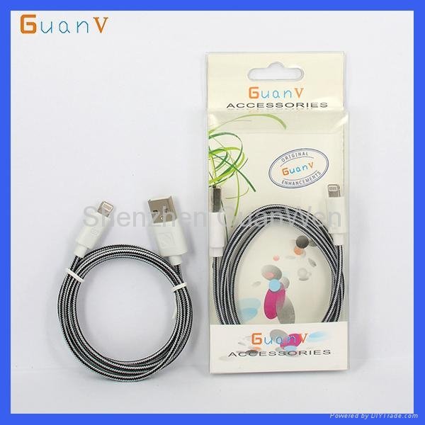 Colorful Braided Data Cable for Iphone5/5S/5C