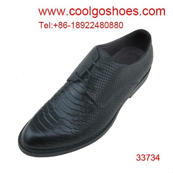 2014 popular snake calfskin material formal men leather shoes