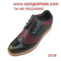 2014 popular double colors wholesale brushed leather men dress shoes