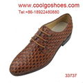 2014 popular weaved calfskin leather men shoes 1