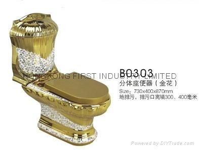 FST-B0303 gold plating series china ceramic sanitary wares   toilet 
