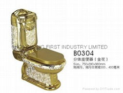 FST-B0304 gold plating  china ceramic toilet sanitary wares