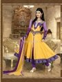 Matwali - Yellow and Violet Color Semi-stitched Salwar Kameez 1