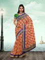 Matwali - Glorious Orange and Deep Black color Designer Saree 1