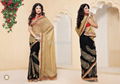 Matwali - Dazzling Black and Cream color Designer Indian Saree 1