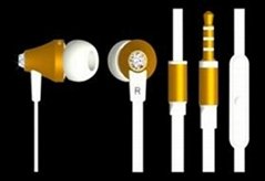 mini golden in-ear earphone