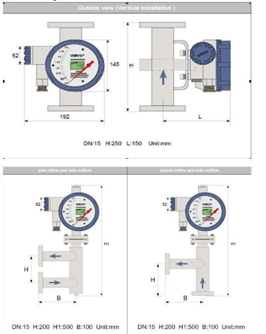 high performance hydraulic oil flow meter (metal rotameter)  2