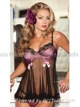 PINK SATIN WITH NET OVERLAY LACE BABYDOLL