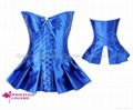 2014 Top Quality Shiny Blue Satin Corset 1