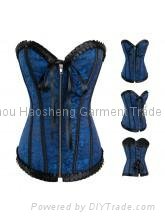 2014 Sexy Blue Lace Zipper corset  2