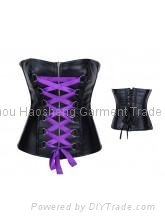 2014 Sexy Blue Lace Zipper corset  5