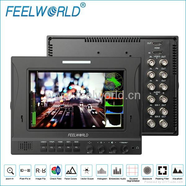 Hottest sale 7"Dual 3G-SDI Camera-Top Field Monitor