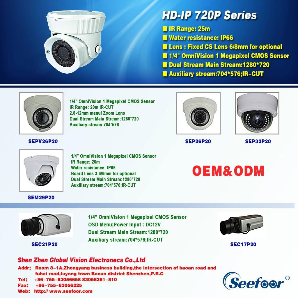 HD-Ipc 720p Bullet Dome CCTV IR Camera Ipc Camera