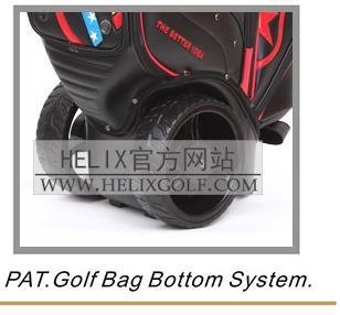 Helix Leather Type Bigger Wheels Golf Stand Bag 4