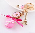 ashion Cake Macarons Effiel Tower ice cream keychain