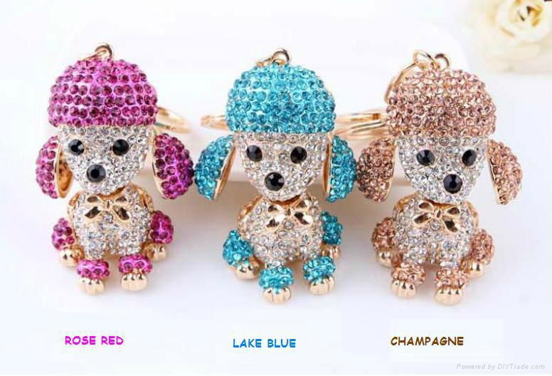 fashion cute crystaldog keychain