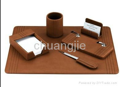 leather desk set with 6pcs 2