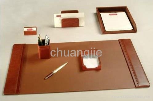 leather desk set with 6pcs 3