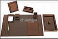 pu leather stationery desk set with 9