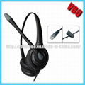 Call Center Telephone Headset with USB Plug & Noise Canceling Microphone 2