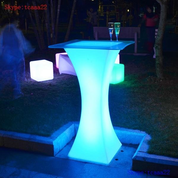 acrylic led cocktail bar table with glow light