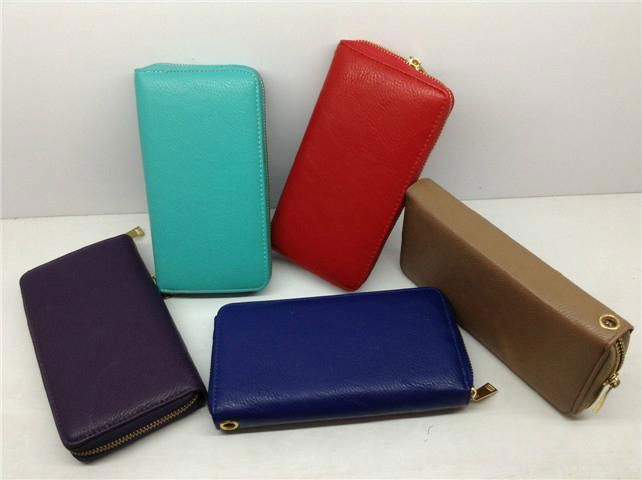 Ladies pu wallets single zipper fashion leather purse