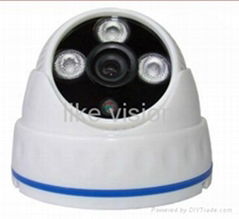 camera dome 3pcs of array leds with IR 30M plastic DC12V dome camera