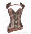 Brown Steampunk Overbust Corset with Jacket B1487