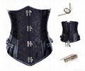 Julia Black Brocade Steampunk Underbust