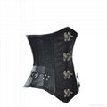 Julia Black Brocade Steampunk Underbust  4