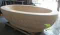 Sunny beige marble bathtub 1