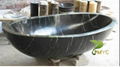 White & Black Chinese marble freestanding bath tub